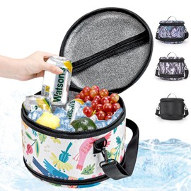 Lunch Bag for Women/Men,Insulated Reusable Lunch Box for Office Work Picnic Beach,Leakproof Freezable Cooler Bag with Adjustable Shoulder Strap (Black)