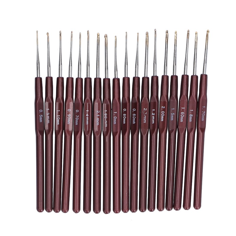 18Pcs Crochet Needle Comfortable Grip Aluminum Material Portable Sweater Needle