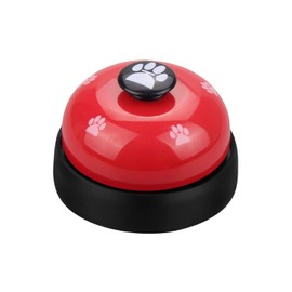 Pet Training Bell, Red and Black, Paw Print Design, Desktop Service Bell for Hotel School Bar Shop Restaurant