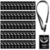 50 Sets VIP Badge Lanyards with Plastic VIP Pass Cards