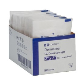 Covidien 441408 Dermacea I.V. Drain Sponges, 2" x 2" Size (Pack of 70)