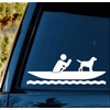 Guy Kayaking with Dog Kayak Decal Sticker for Car Window