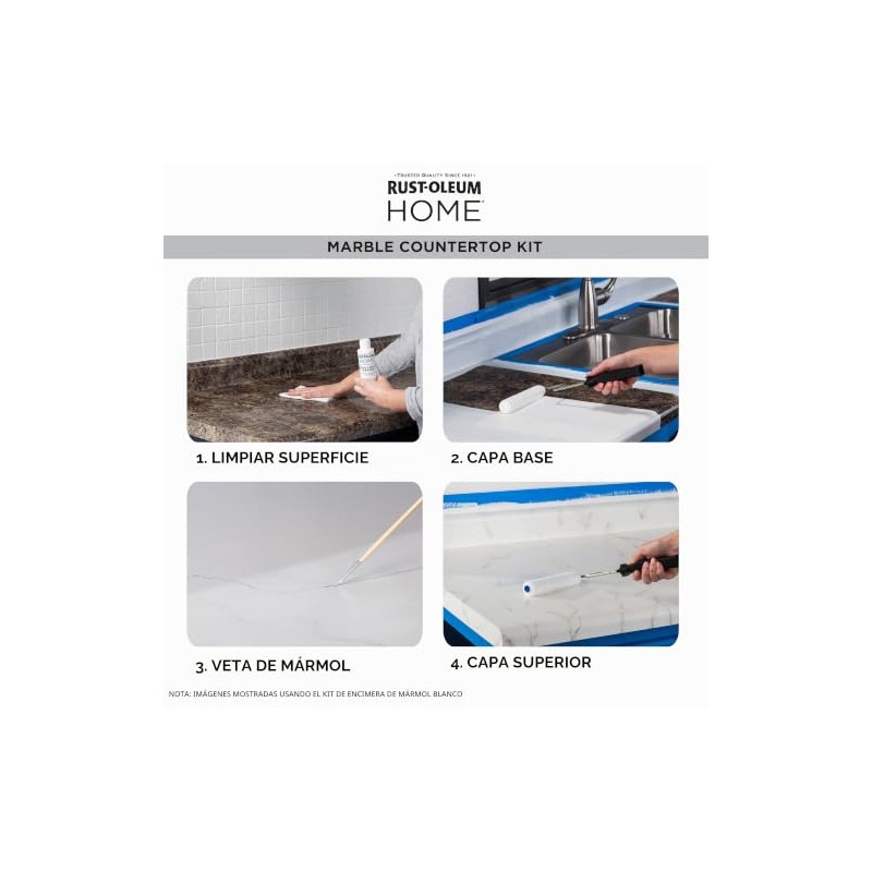 Rust-Oleum 369548 - Kit de revestimiento para encimera de mármol