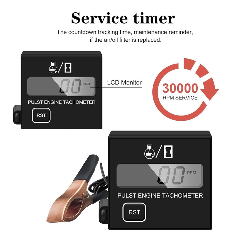 Inductive Tachometer Auto Reset Rechargeable Digital Tachometer for 2 Or