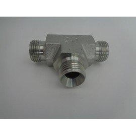 Hydraulic bsp 3 Way Male Equal Tee, 60 deg Cone Choose Size (3/8"BSP)