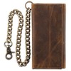 F&L CLASSIC RFID Blocking Mens Tri-fold Long Style Cowhide Leather