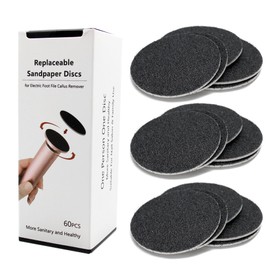 1 box of 60 replacement sandpaper discs for callus remover (regular 100 grit).
