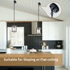 Ejerlya Farmhouse Pendant Light, Rustic White Wood and Metal Cage