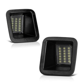 VIPMOTOZ Full LED License Plate Light Tag Lamp Housing Assembly Replacement Pair For 2017-2022 Ford F250 F350 F450 Super Duty Pickup Truck - 6000K Diamond White, 2-Pieces