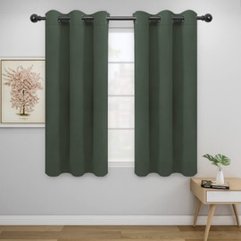 Easy-Going Cortinas Opacas para Dormitorio, con Ojales Térmicos Sólidos Y Reducción De Ruido, Cortinas para Oscurecer La Habitación De La Sala De Estar, 2 Paneles (42 X 54 Pulgadas, Verde Grisáceo)