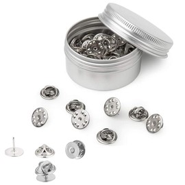 50 PCS Metal Locking Pin Backs,Lapel Pin Clutch Back, Badge Holder Jewelry Pin Back, for Jewlery, Crafts, Lapel Pins (Silver)