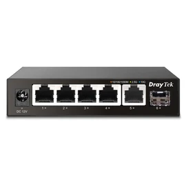 DrayTek VigorSwitch Q60x Multi-gig High Performance Unmanaged Switch, 5 x 2.5 GbE Ports, 1 x 10Gbps SFP+ Uplink