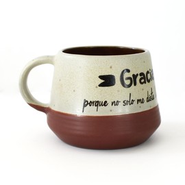 Taza Aurora. "Gracias papá, porque no solo me diste la vida, me enseñaste a vivirla". 530 ml, Regalos para Papá, Abuelito.Día del Padre.Cerámica de Alta Temperatura. Hecha a Mano. Hecha en México.