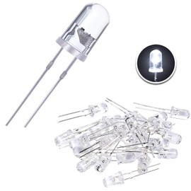 EBOOT 100 Pieces Clear LED Light Emitting Diodes Bulb LED Lamp, 5 mm(White)