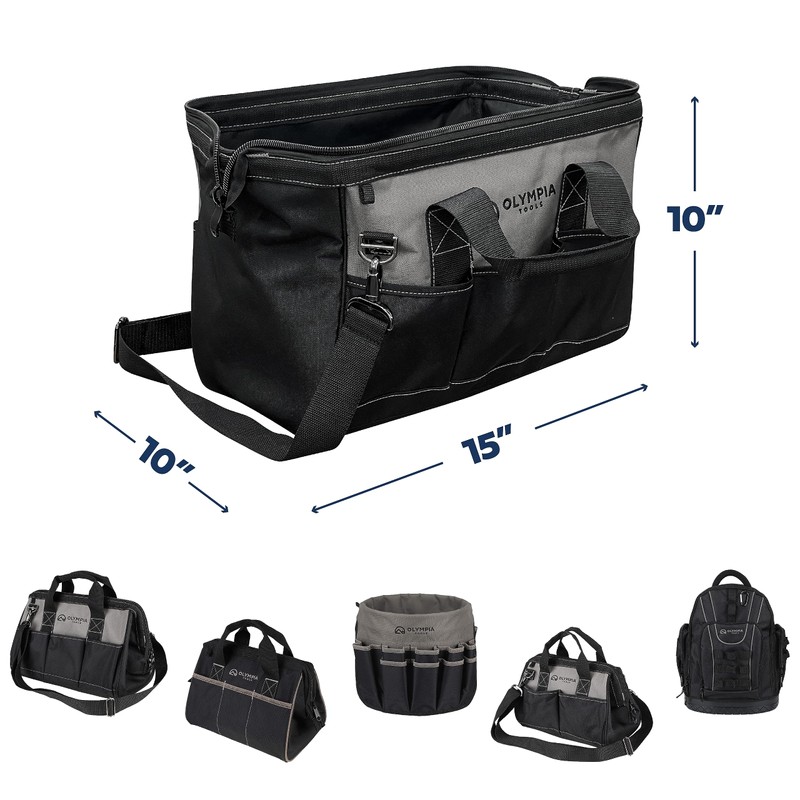 Olympia Tool Bag 15 Inch, Heavy Duty Tools Bag with