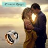 Promise Rings for Couples, 6mm Stainless Steel Heart Matching Couple