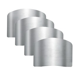 Stainless Steel Finger Guards For Cutting Food Avoid Hurting, Premium 304 Stainless Steel Finger Protector,Slicing Tool Finger Protectors when Cutting, Slicing, Dicing, Chopping, Fruits and Meat (4)