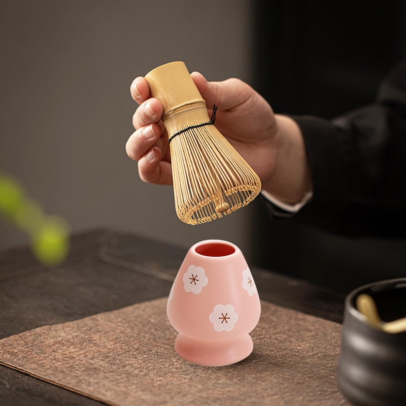 Matcha Set with Matcha Whisk, Ceramic Matcha Whisk Holder and