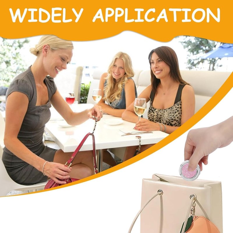 Bloomique 2PCS Handbag Hooks for Table, Foldable Round Purse Hook