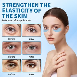 Eye Pads Against Dark Circles Eye Pads Hyaluronic Eye Patches Eye Pads Anti-Wrinkle Eye Pads Dark Circles Moisturising for Reducing Wrinkles and Dark Circles with 1 VC Anti-Wrinkle Serum 60 Pieces
