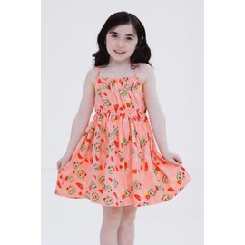 CoComelon Toddler Girls Square Neck Cami Dress Coral Pink 3T