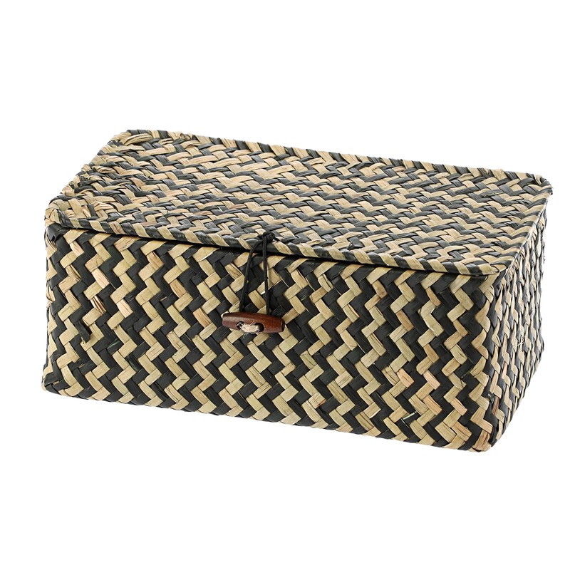 Hipiwe X-small Wicker Basket with Lid Natural Seagrass Storage Baskets