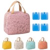 Insulated Lunch Bag with 4 Ice Packs,Cute Leopard Print Thermal