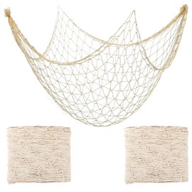 Quilax 2 Pcs Fish Net Decorations, 2×1 M Cotton Fishing Net Decor