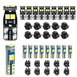 12V Blanco T5 37 74 73 2723 2721 T10 158 168 194 2825 con enchufe Luz de grupo de instrumentos LED Bombilla de repuesto para panel de control del tablero Indicador de medidor PC74 PC37 PC118 PC168