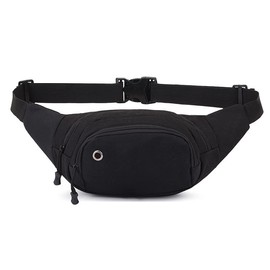 Sturdy Large Capacity Bum Bag, 4-Pocket Fanny Pack for Men, Urban Fashion Waist Money Belt Bag, Fathers Day Gift, Must-Have Men's Bum Bag, The Essential Hiking/Travel Accessory (Black)