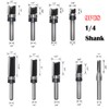 SICWOOD 9pcs Pattern Flush Trim Router Bit 1/4 Shank, Carbide