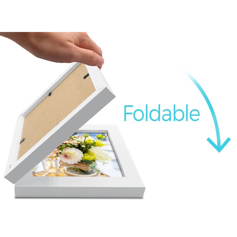 JD Concept Double 4x4 Square White Wood Picture Frame, 3.5x3.5