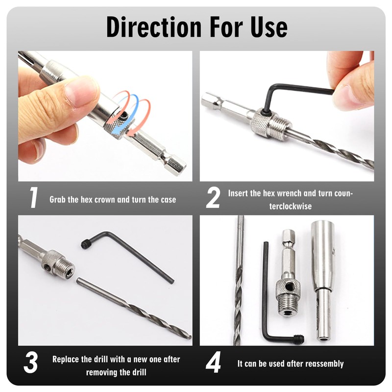 Hinge Drill Bit Self Centring, 4 Pcs Self Centering Drill