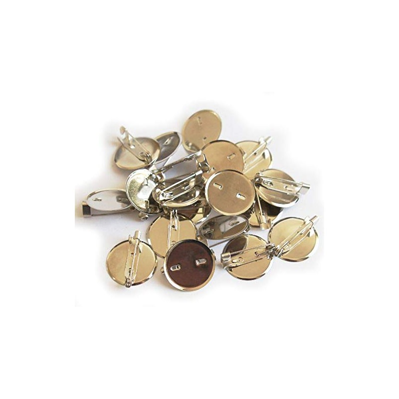 HAND ® 50 Pcs Round Backing/Silver Plate with Badge Pins/Name