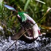 Angelhaken, 10 Stück Drillingshaken mit Federn und Widerhaken, Fischköderhaken für