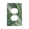 JDAKHD Decorative Outlet Covers Green Marble-Like Texture with Abstract Wavy