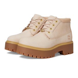 Timberland Women's Stone Street Mid Lace Up Fashion Boot, Light Beige Nubuck, 7