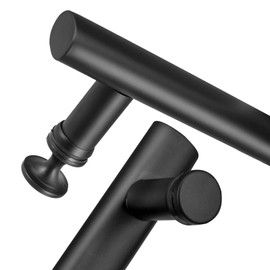 Cokritsm 160mm Hole Centres Shower Door Handle Black Stainless Steel - Total Length 260mm Sliding Door Handle Replacement for Shower Enclosure Sliding Door(160mm Hole Spacing)