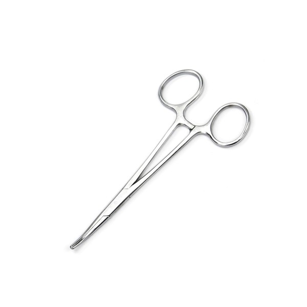 Booms Fishing F04 Fishing Forceps Stainless Steel Fishing Scissors 5.5in,Locking Forceps Clamp Curved Tip Fish Hook Remover