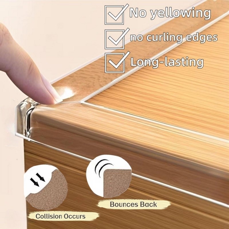 Clear Self Adhesive Edge,1.18in Width x118.2in Length,(3cmx3m) Self-Adhesive Table Edge