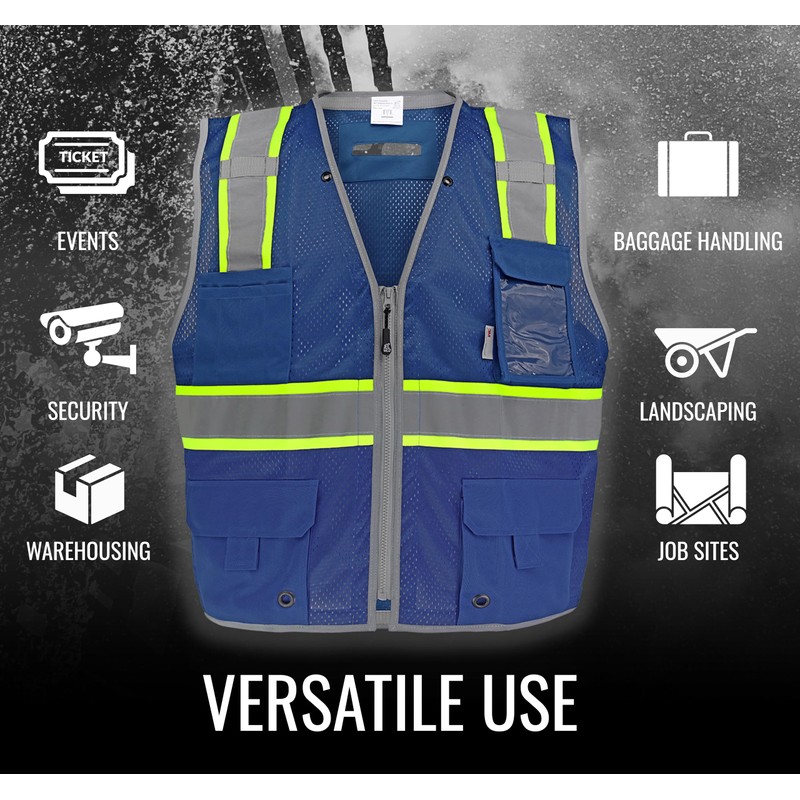 Global Glove FrogWear Enhanced Visibility Surveyors Safety Vest, Lightweight and