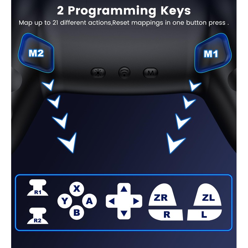 AIfasterfly PC Controller with Holder, Wireless Bluetooth Controller, 1000mAh Battery,