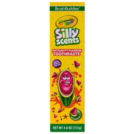 Brush Buddies Crayola Silly Scents Flavored Kids Toothpaste with Fluoride, Anticavity Toothpaste, Flavored Toothpaste for Kids Ages 2+, Watermelon Flavored