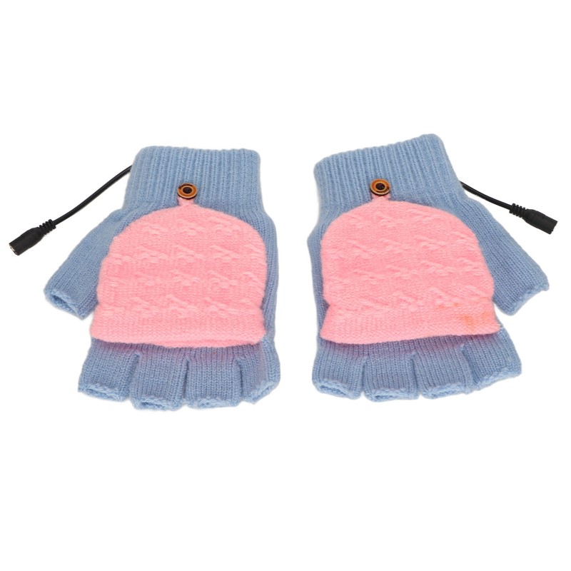 USB Heating Gloves Full Finger Half Fingerless Double Sided Heating