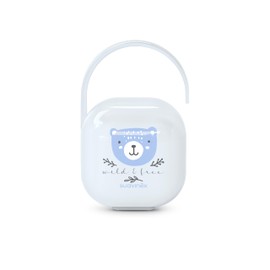 Suavinex Portaciuccio Neonato per 2 Ciucci, Wild&Free Blu, +0 Mesi