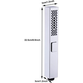 D-Soundwell Shower Head,White/Black,ABS Material,Bathroom 3 Function Square Shower Head with Rub Clog-Free Cleaning Silica Gel Nozzles,Shower Head for pet, Dog, cat.,ect (Chrome)