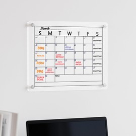 Neatsure Acrylic Calendar Whiteboard for Wall, Small Clear Monthly Planner Dry Erase White Board for List, Kitchen, Planning, Memo, 15"x11"