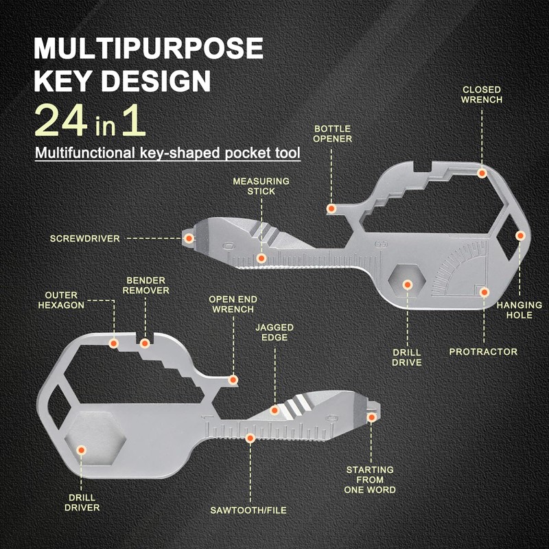 Ruiyuan 24-in-1 Multitool Key Tool Portable Multi Key Shaped Tool