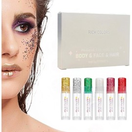 Barra De Purpurina Para El Cuerpo Pintura Gel Brillante En 6 Colores Purpurina Para El Rostro Para Conciertos Discotecas Halloween Carnaval Navidad Tema De