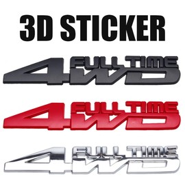 GoodsLand GD-ST4WD-RD [3D Metal] Universal 4WD Sticker, 4WD Sticker, For Cars, Cars, Decal, Cool, Letters, Logo, Stylish, Sports, Racing, English, Motorcycle,